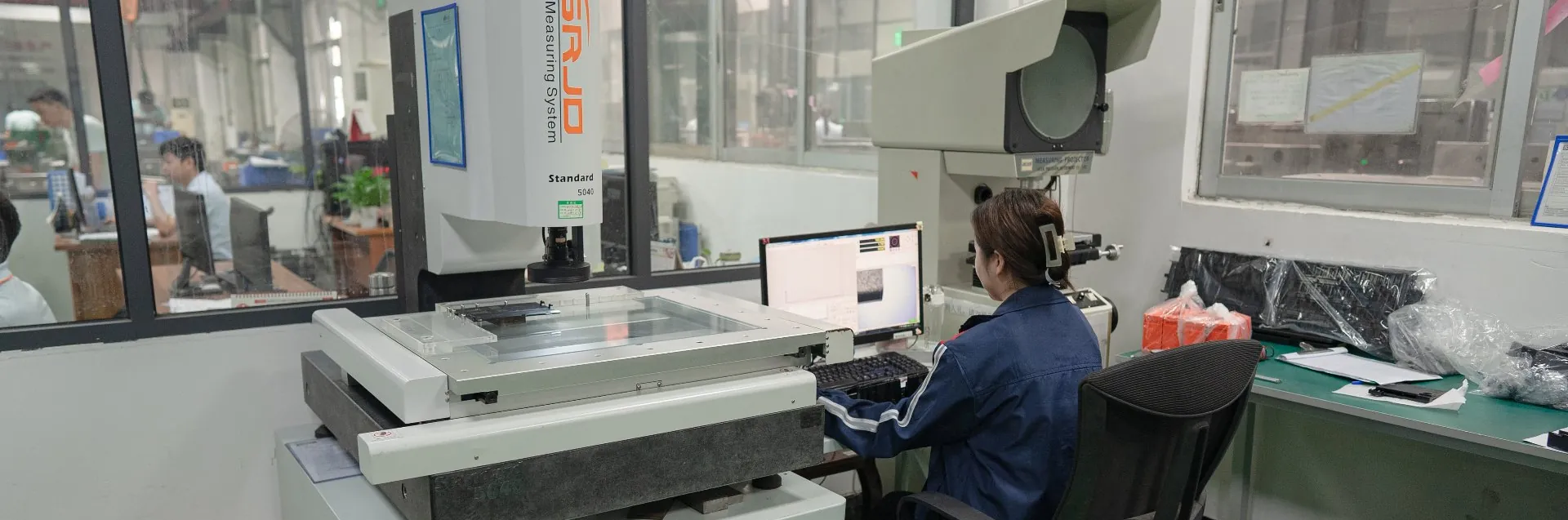 Quality inspection lab with video measuring system at Shiny Mold